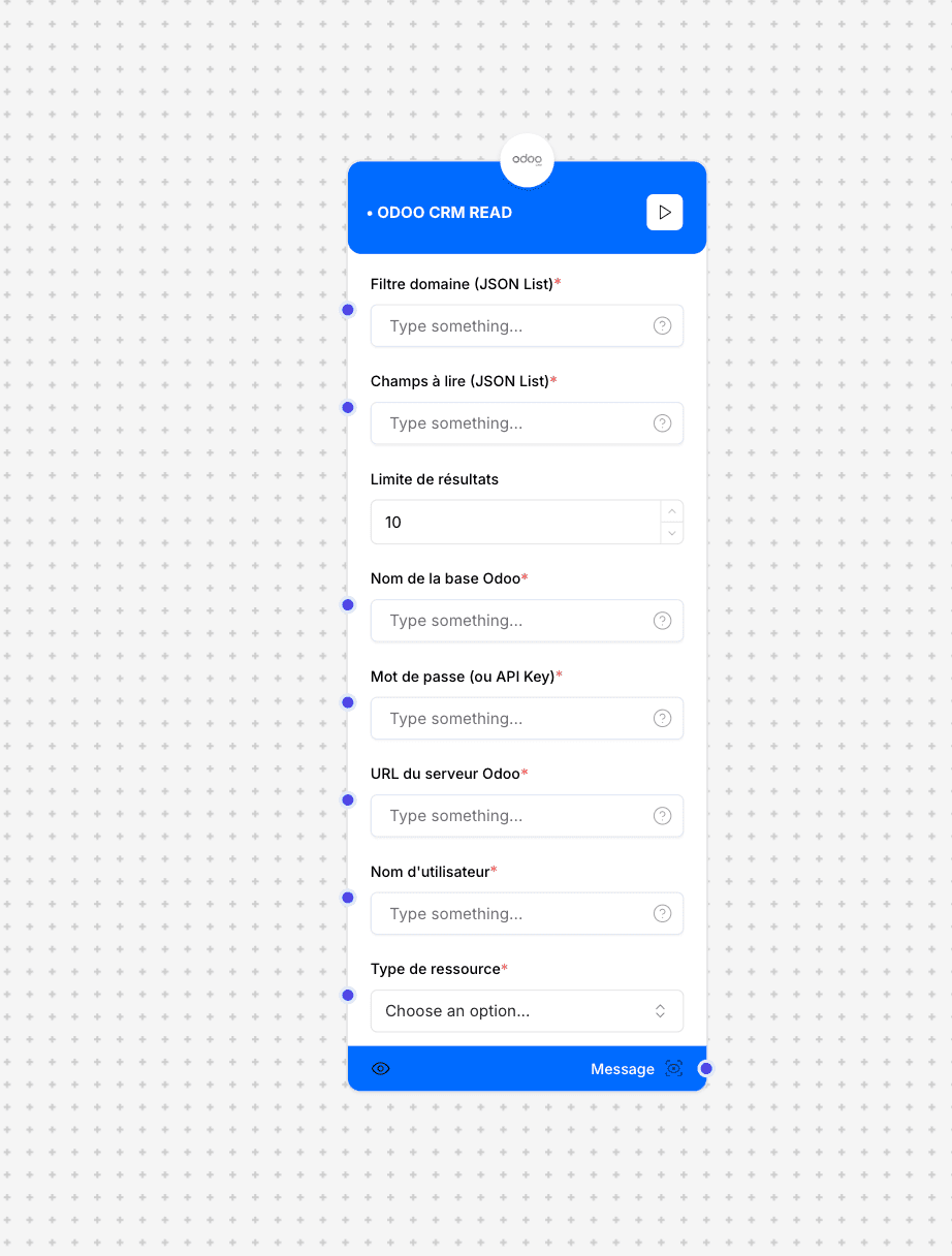 Odoo CRM Read Connector Interface