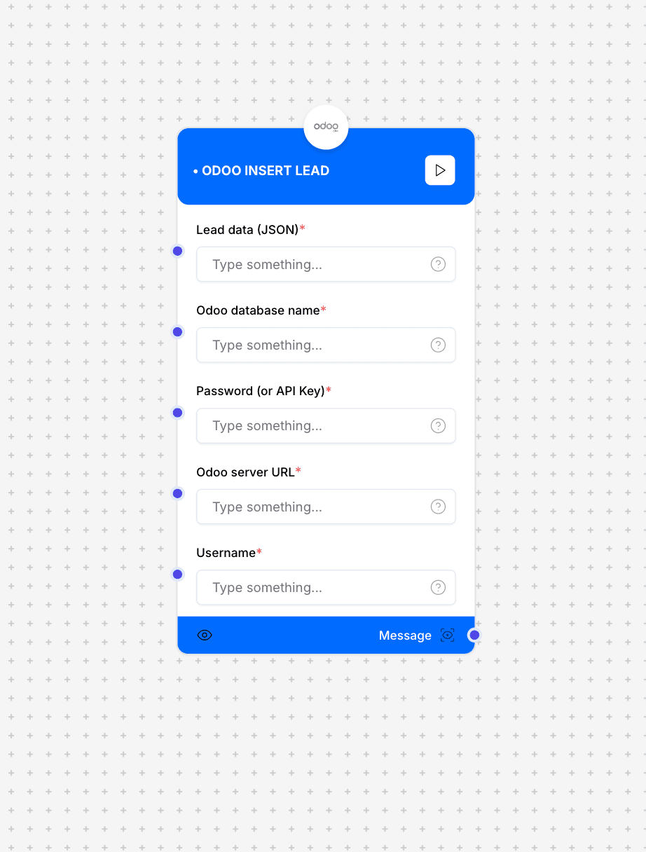 Odoo Insert Lead Connector Interface
