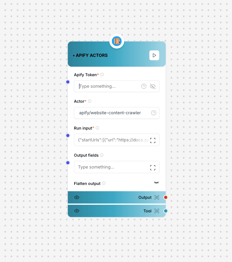 Apify Actors Component