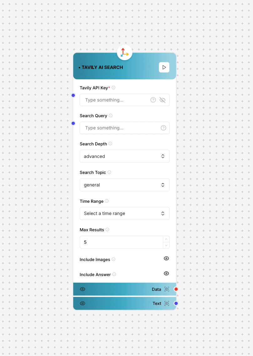 Tavily AI Search Component