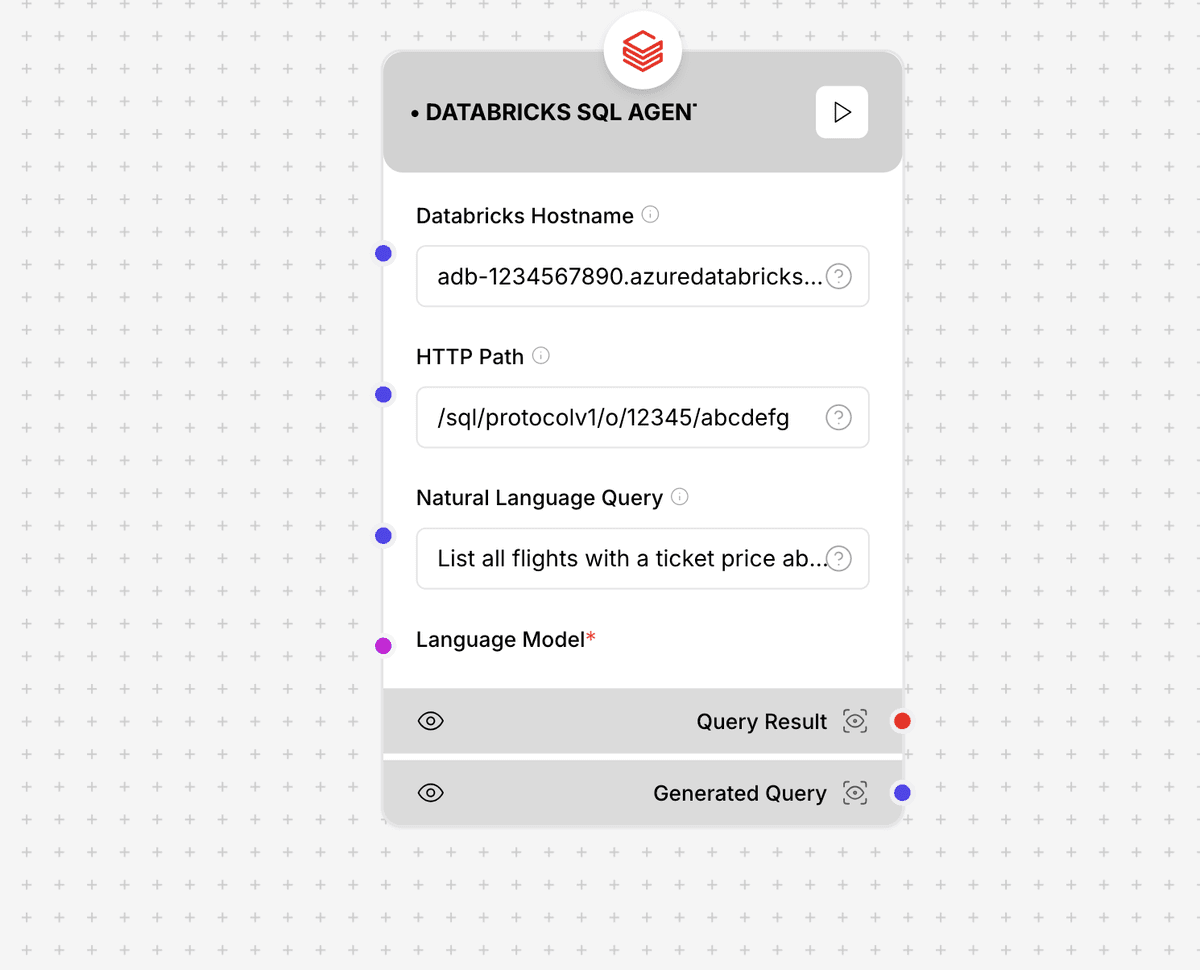 Databricks SQL Agent Component