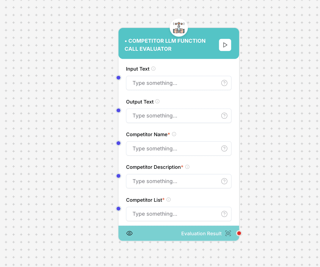 Competitor LLM Function Call Evaluator Component
