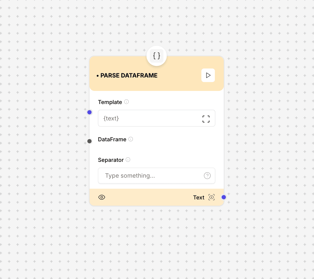 Parse DataFrame Component